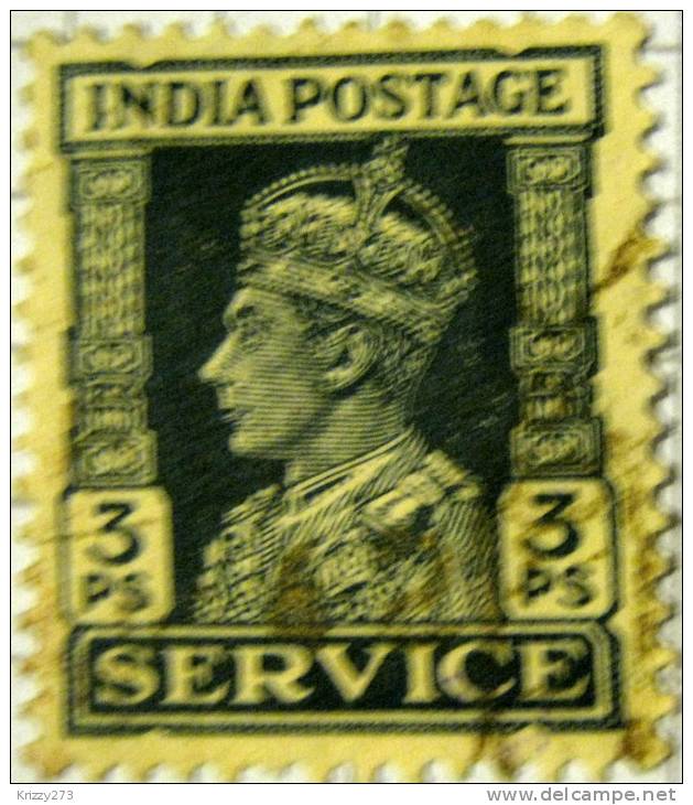 India 1939 King George VI Official 3ps - Used - 1936-47 King George VI