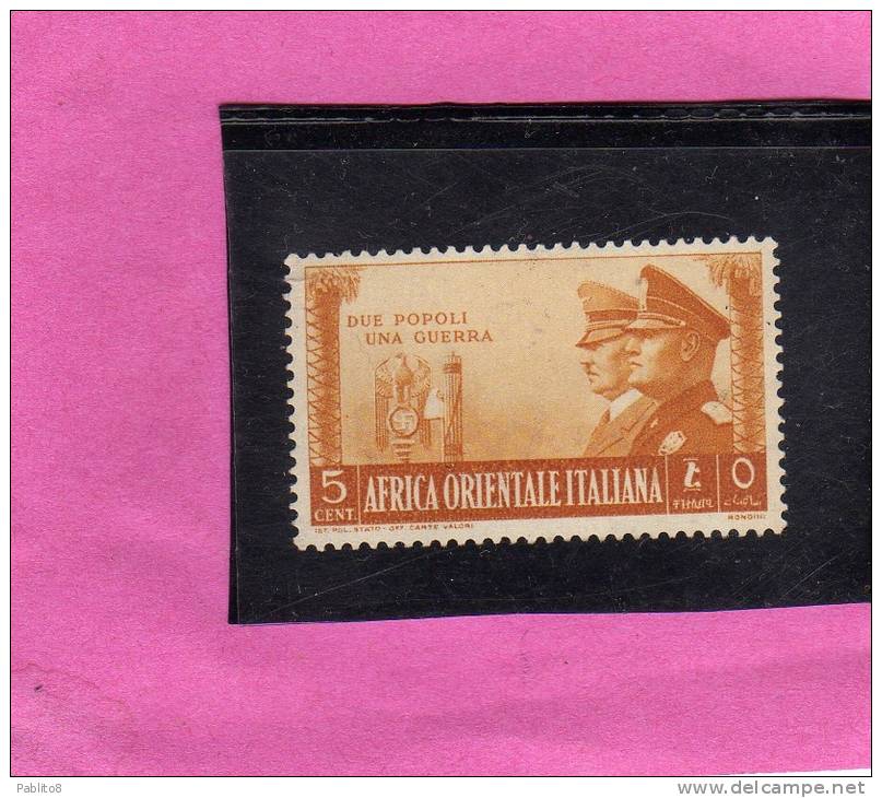 AFRICA ORIENTALE ITALIANA 1941 ASSE ITALO-TEDESCA 5c MNH - Italian Eastern Africa