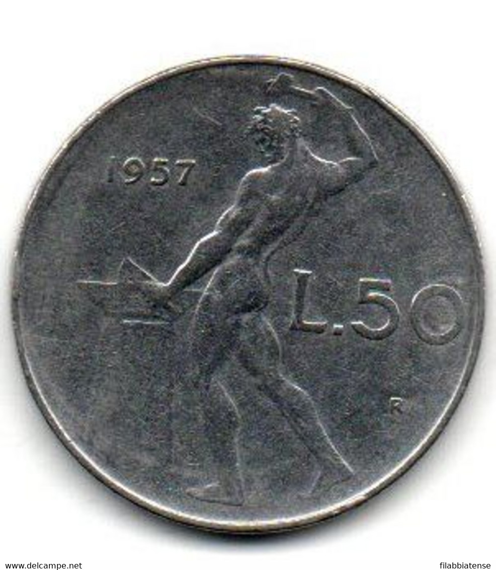 1957 - Italia 50 Lire     ----- - 50 Lire