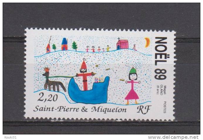 SPM YT 512 ** : Noël 89 , Dessin D'enfant - 1989 - Unused Stamps