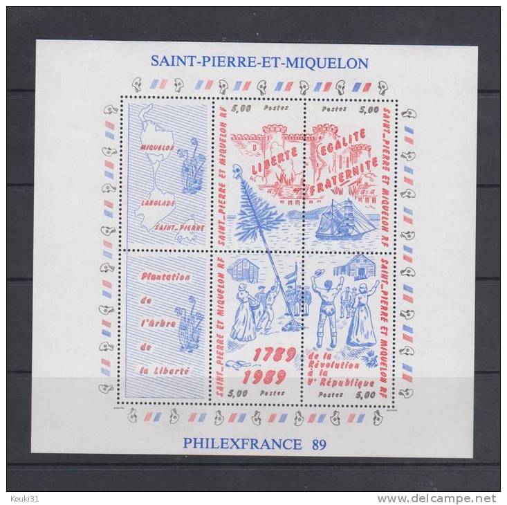 SPM YT BF 3 ** : Bicentenaire De La Révolution Française , Carte , Arbre - 1989 - Franz. Revolution