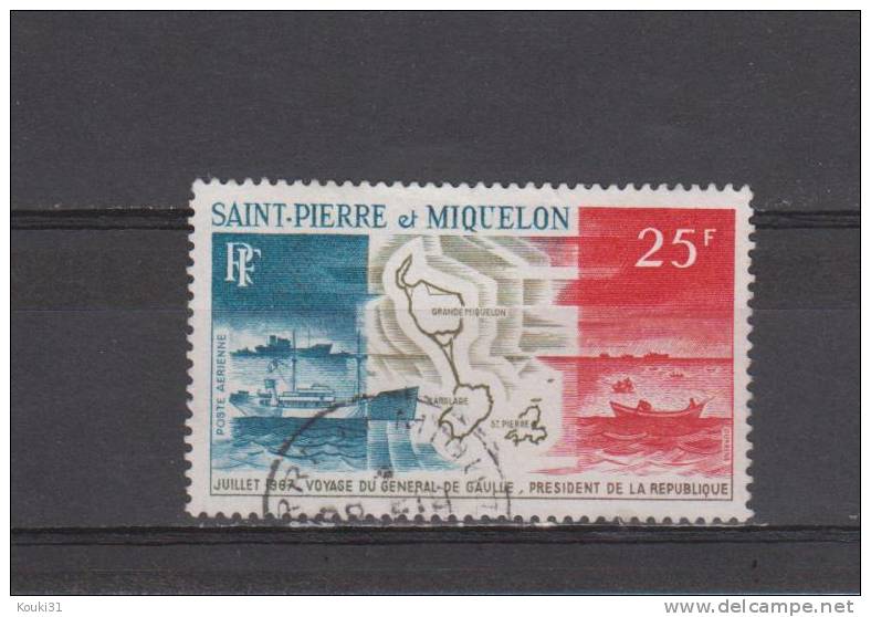 SPM YT PA 38 Obl : De Gaulle , Bateau , Carte - 1967 - De Gaulle (Generaal)