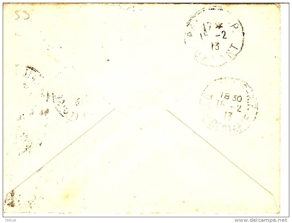 1913 - ENTIER -SUPERBE LETTRE ENVELOPPE - Semeuse Lignée 10 C + Lignes Expéditeur - Enveloppes Types Et TSC (avant 1995)