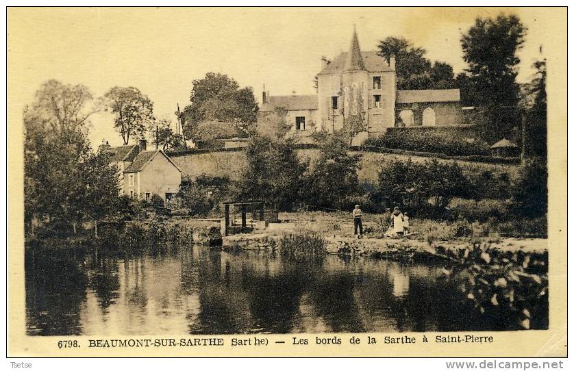 Beaumont-sur-Sarthe - Les Bords De La Sarthe à Saint-Pierre -Pêcheur ( Voir Verso ) - Beaumont Sur Sarthe