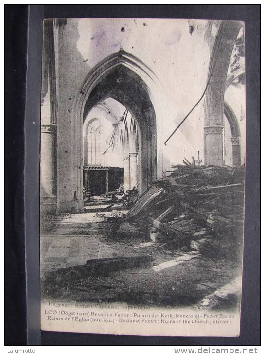 Loo. A1. Front Belge, Ruine De L'Eglise - Lo-Reninge