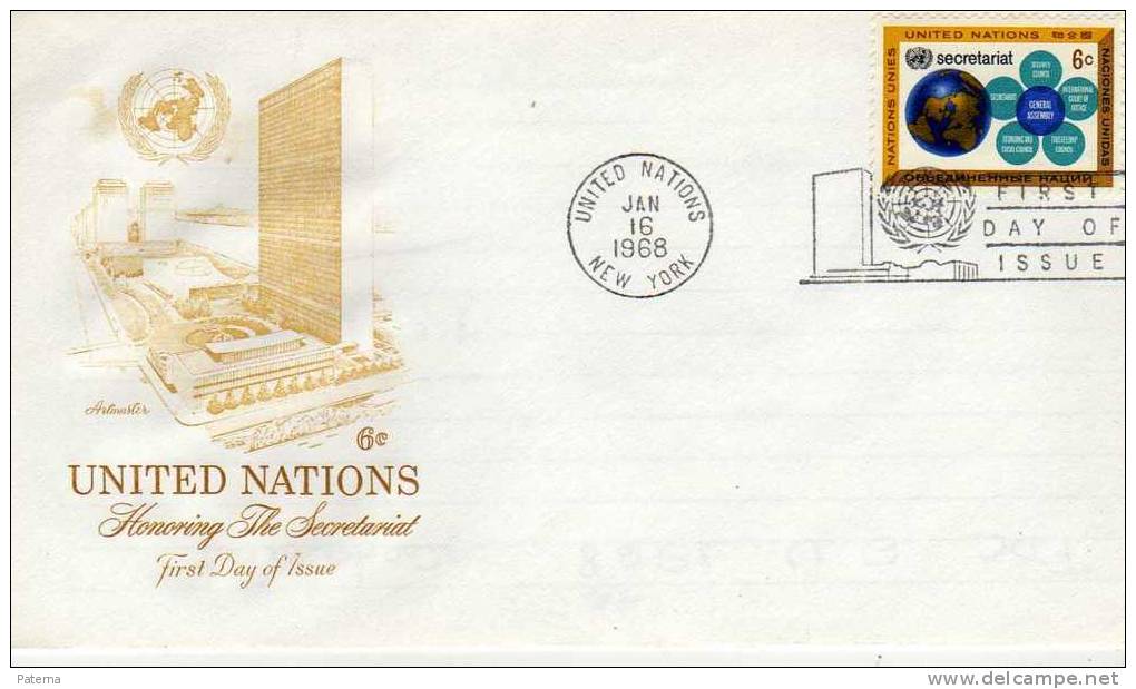 FDC 1967, NEW YORK, United Nations, Estado Unidos,secretariat - FDC