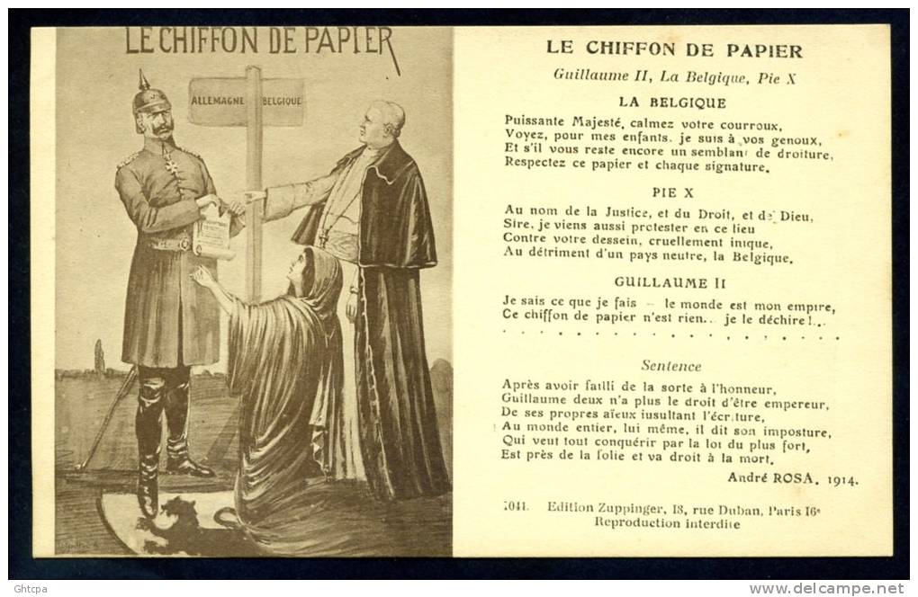 CPA. Guerre 1914-1918.  Illustration Signée Mattéi A. Avec Texte De André Rosa 1914. LE CHIFFON DE PAPIER. - Patriotiques