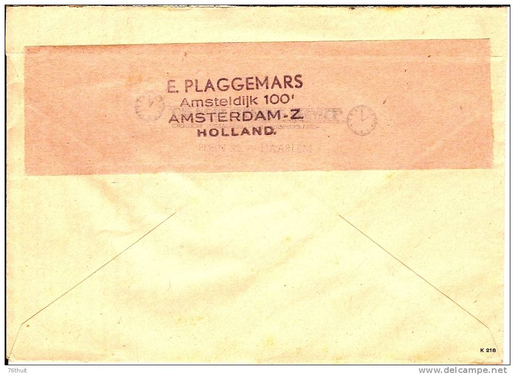 194. - Lettre Enveloppe - NEDERLAND PAYS BAS  + Poste Aérienne + Espéranto - Pour Elbeuf - Esperanto