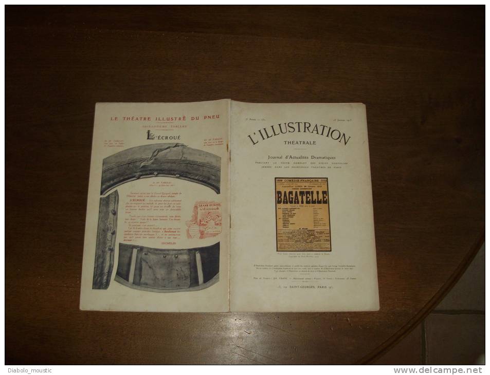 N° 231 Du 25.1.1913   L'  ILLUSTRATION THEÂTRALE   Présente :        BAGATELLE - Französische Autoren