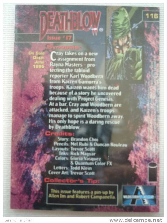 TRADING CARD DEATHBLOW N° 116 ISSUE # I7 ON SALE DATE JUNE 1995 - Andere & Zonder Classificatie