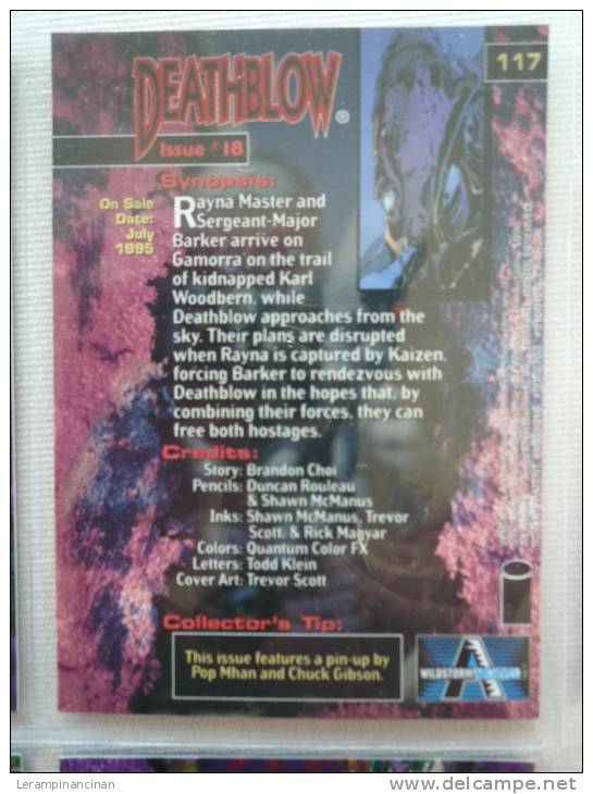 TRADING CARD DEATHBLOW N° 117 ISSUE # I8 ON SALE DATE JULY 1995 - Andere & Zonder Classificatie