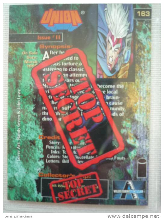 TRADING CARD UNION N° 163 ISSUE # 11 TOP SECRET ON SALE DATE : MARCH 1996 - Andere & Zonder Classificatie