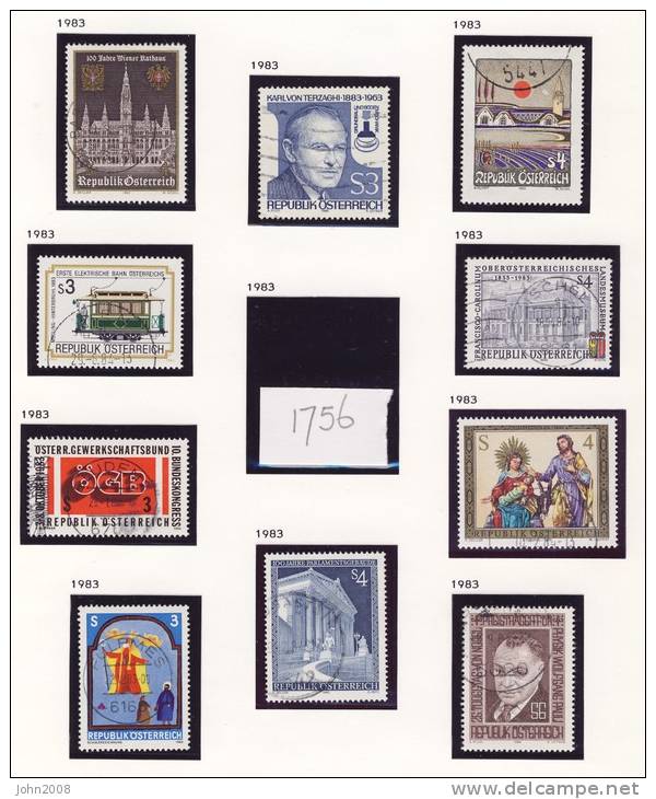 Österreich / Austria 1983 : Jahrgang / Year Set (ohne/without Mi. 1756 & Block 6) * - Ganze Jahrgänge