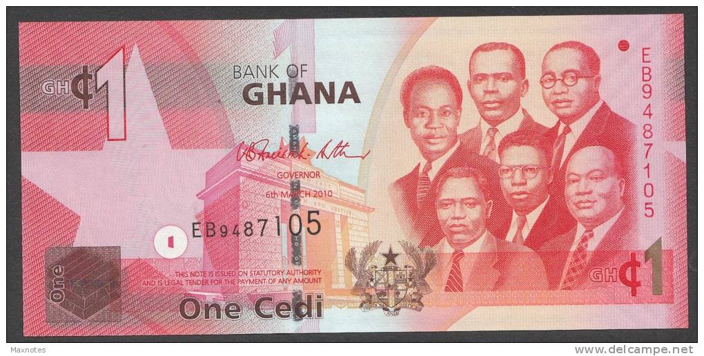 GHANA :  1 Cedi - 2010 - P37b - FDS - Ghana