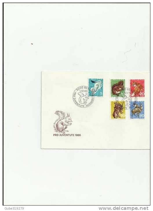 SWITZERLAND PRO JUVENTUTE 1966 - FDC  MILLER NR.845/849  (5 STAMPS) POSTMARKED 1/12/1966 REF 2 PR JU - Storia Postale