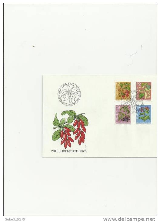 SWITZERLAND PRO JUVENTUTE 1976 - FDC  MILLER NR.1083/1086   (4 STAMPS) POSTMARKED 29/11/1976 REF 8 PR JU - Cartas & Documentos