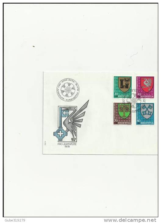 SWITZERLAND PRO JUVENTUTE 1978 - FDC  MILLER NR.1142/1145 (4 STAMPS) POSTMARKED 28/11/1978 REF 11 PR JU - Cartas & Documentos