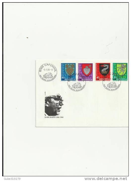 SWITZERLAND PRO JUVENTUTE 1979 -SPECIAL  COVER COMMEMMORA  MILLER NR.1165/1168 (4 STAMPS POSTMARKED 3/5/1980REF 14 PR JU - Covers & Documents