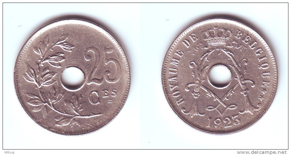 Belgium 25 Centimes 1923 (legend In French) - 25 Cent