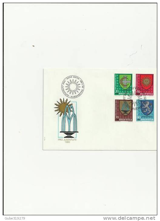 SWITZERLAND PRO JUVENTUTE 1972 -FDC  MILLER NR 984/987 (4 STAMPS )POSTMARKED 1/12/1972 REF 19 PR JU - Brieven En Documenten