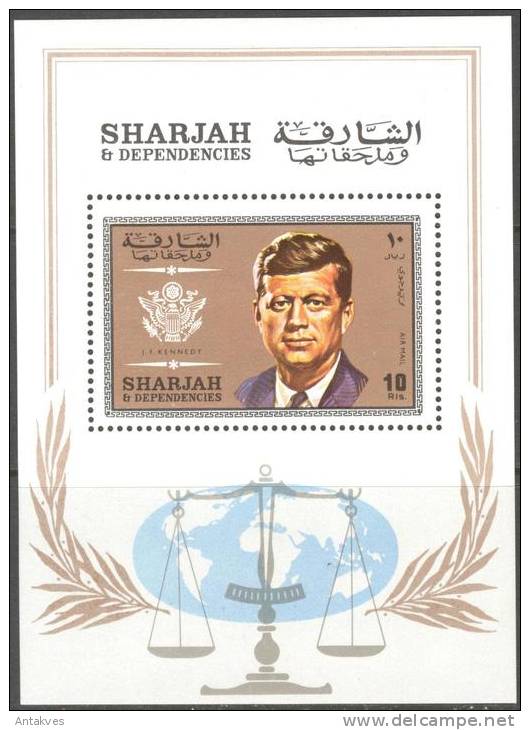 {US004} Sharjah 1969 J.F. Kennedy Block  MNH - Kennedy (John F.)