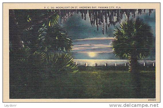 Moonlight On St. Andrews Bay, Panama City, Florida - Panama City