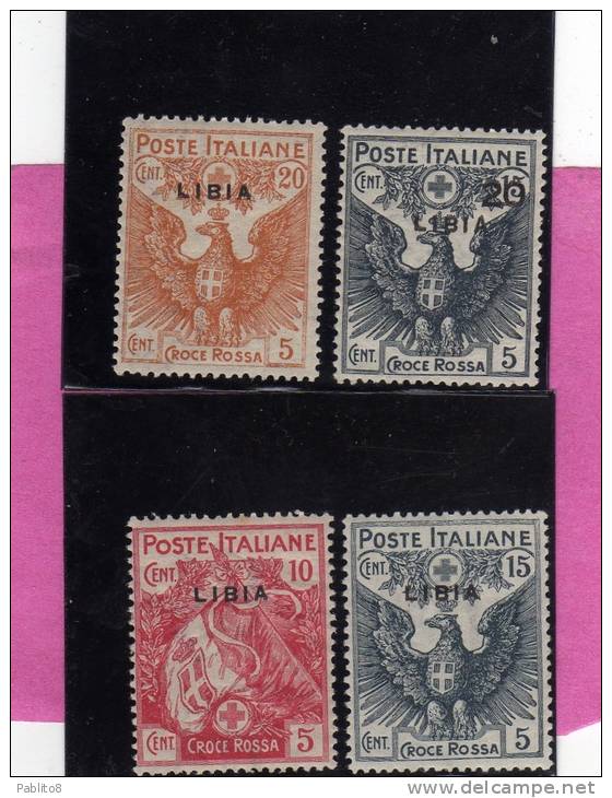LIBIA 1915 - 1916 RED CROSS CROCE ROSSA SERIE COMPLETA MNH - Libia