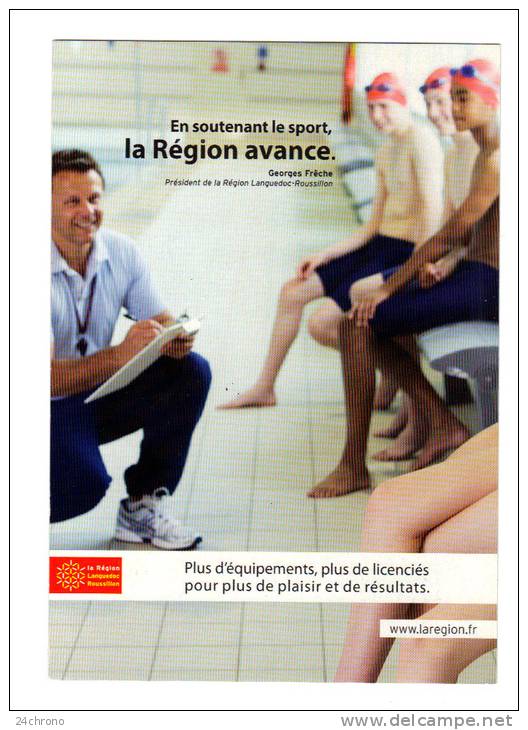 En Soutenant Le Sport, La Region Avance, Georges Freche President De La Region Languedoc Roussillon (11-1686) - Natation