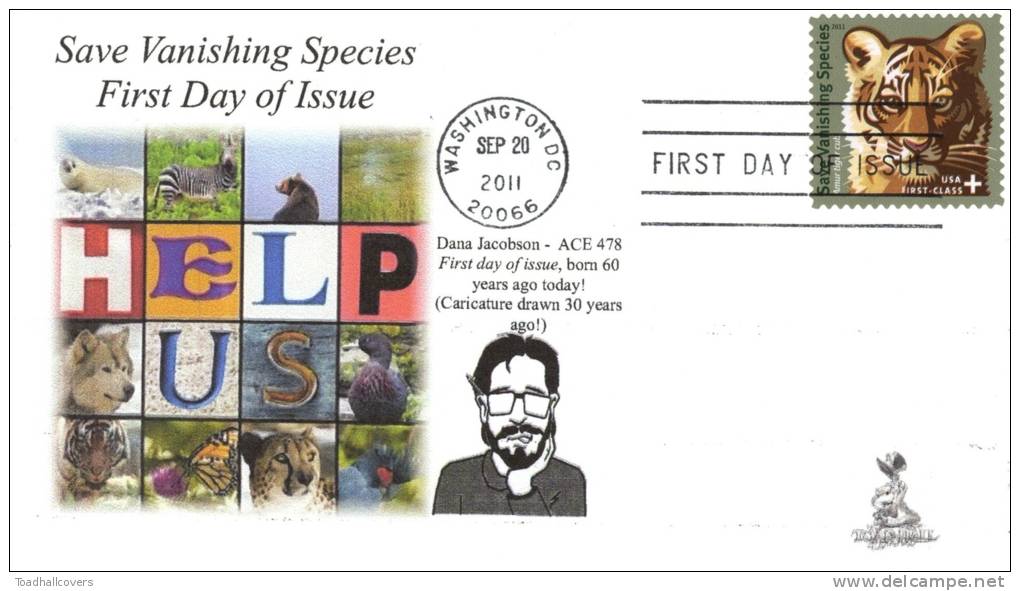 Save Vanishing Species FDC With 4-bar Cancellation, From Toad Hall Covers #1 - 2011-...