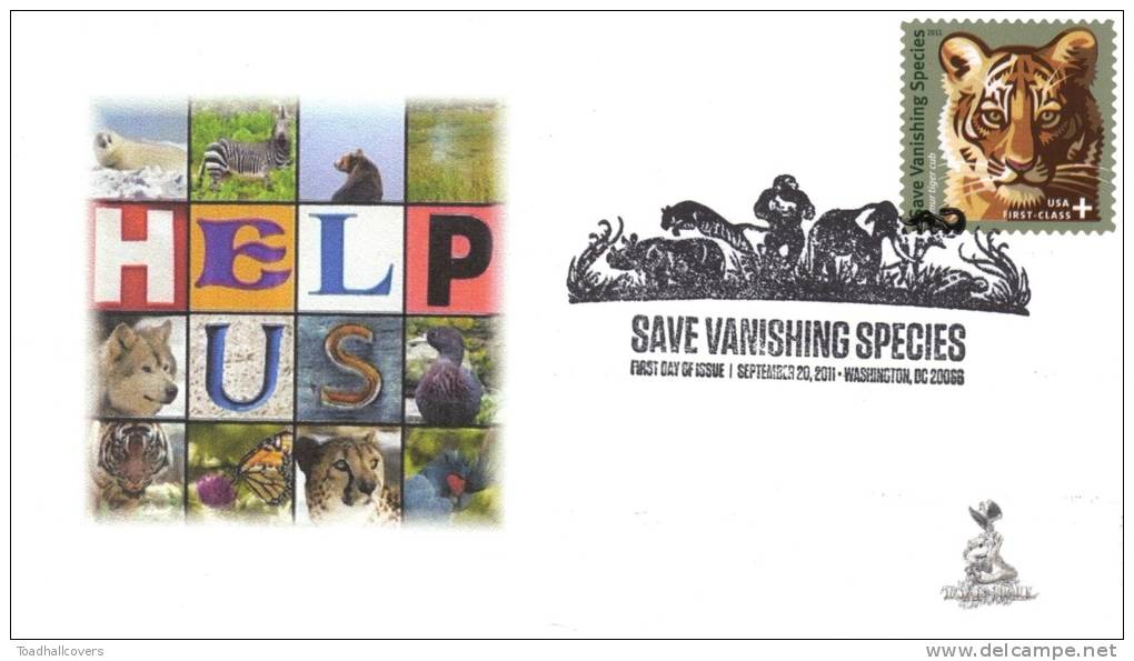 Save Vanishing Species FDC With B&w Pictorial Cancel, From Toad Hall Covers #1 - 2011-...