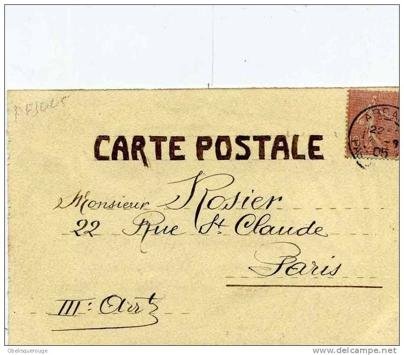 Carte Peinte à La Main - Phare Et Voilier Signée R.F. DOCUMENT UNIQUE TOP - Autres & Non Classés