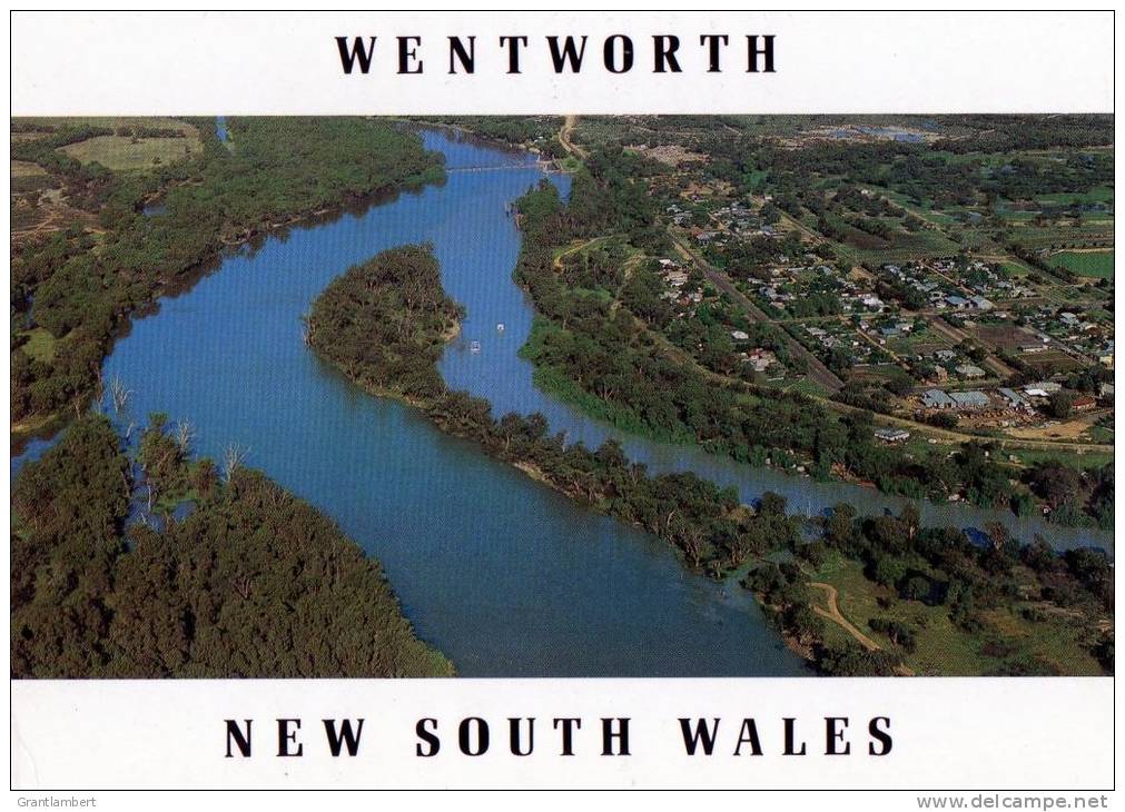 Wentworth NSW On The Darling River, Aerial View Unused,  Nucolorvue Card - Other & Unclassified