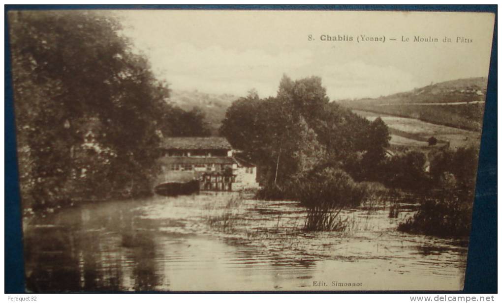 CHABLIS.Le Moulin Du Patis.Cpa,neuve,be,taché Au Verso - Chablis