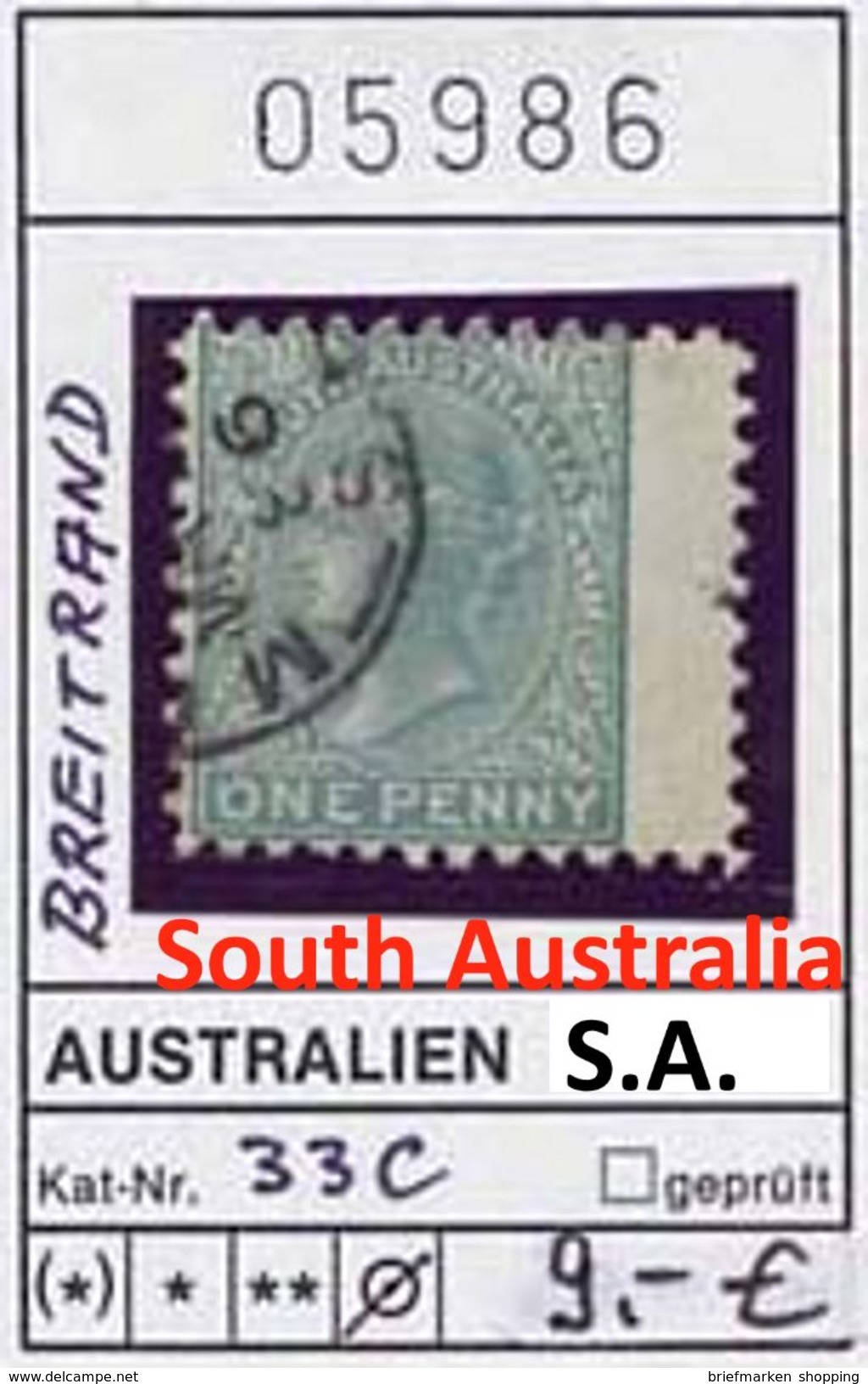Süd-Australien 1868 - SA SOUTH AUSTRALIA 1868 - Michel 33c Breitrand - Oo Oblit. Used Gebruikt - Gebruikt