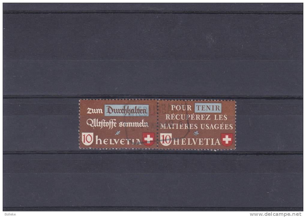 Suisse - Yvert 377 Et 375 Oblitérés - Se Tenant - Unused Stamps