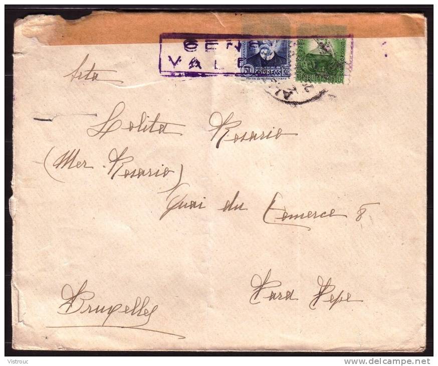 Censura VALENCIA - Lettre De Valencia Vers Bruxelles - 1936. - Republikanische Zensur