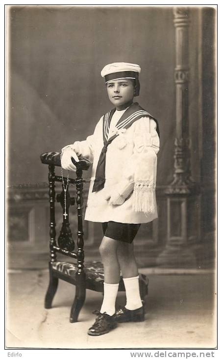 Photo Carte - Jeune Homme En Tenue Uniforme D'écolier  Ou Militaire Marine ?? Neuve Excellent état - Fotografía