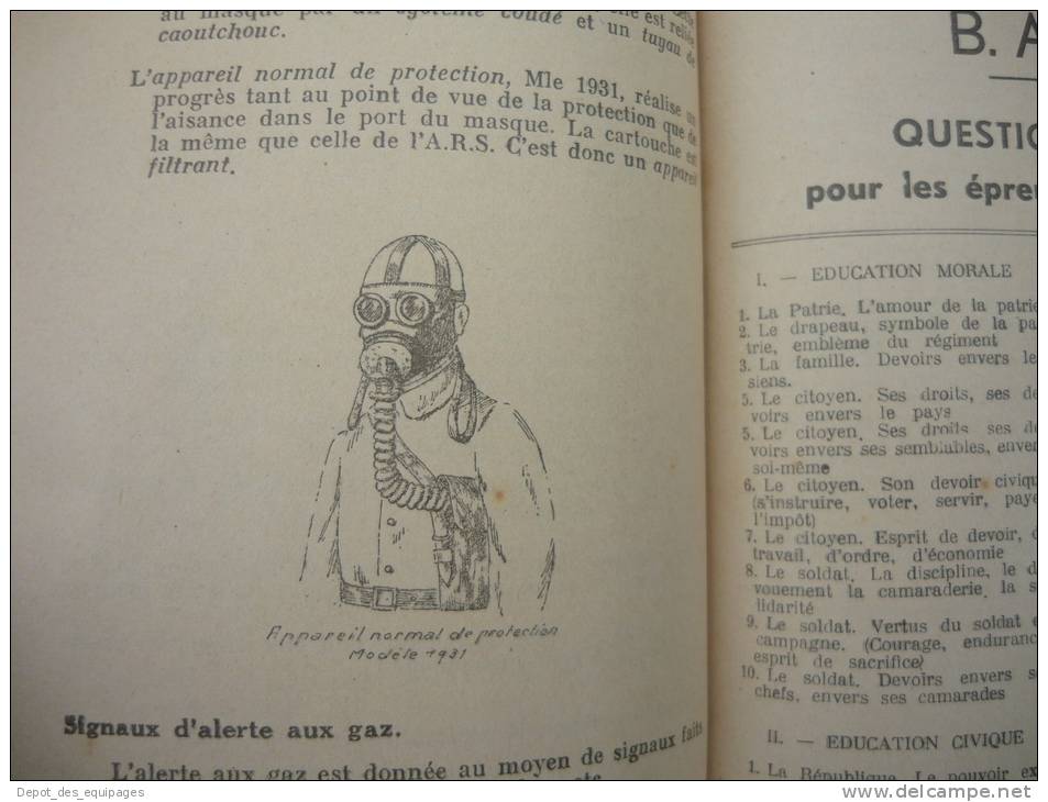 RARE MANUEL  INSTRUCTION MILITAIRE   1938   -  336 pages  - à voir .........