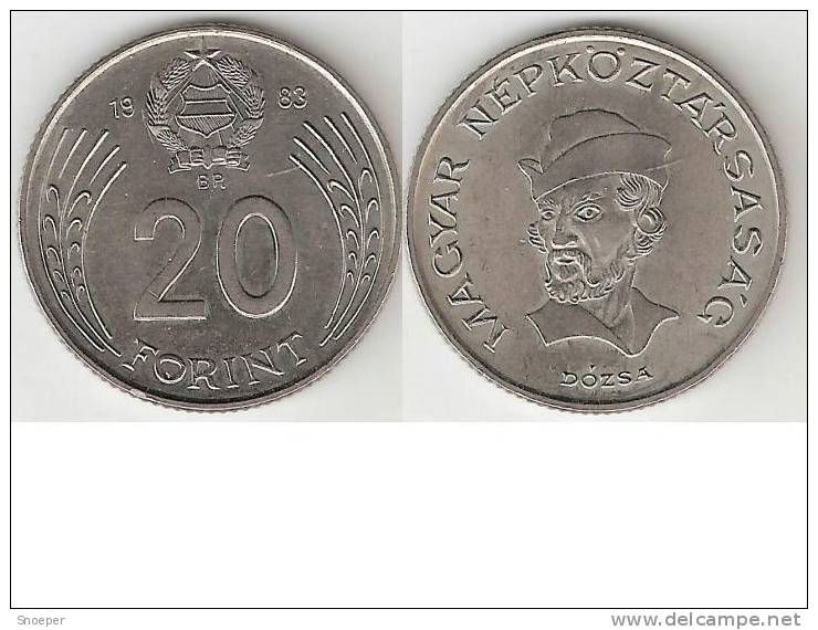 Hungary 20 Forint  1983  Km 630   Xf+ - Hungary