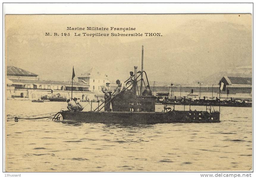 Carte Postale Ancienne Marine Militaire -Le Torpilleur Submersible Thon - Sous Marin - Onderzeeboten