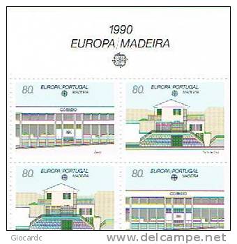 MADERA (MADEIRA)       - UNIF. 74.75-  1990 EUROPA CEPT: EDIFICI POSTALI     - FOGLIETTO NUOVO (MINT)** - Madeira