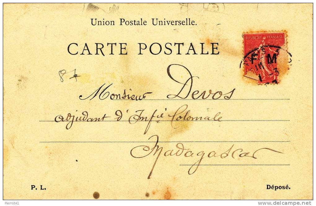 Jolie Carte Fantaisie Sur Le Thème De L' ESCRIME Signée GUSTAVE DE LION - Lion