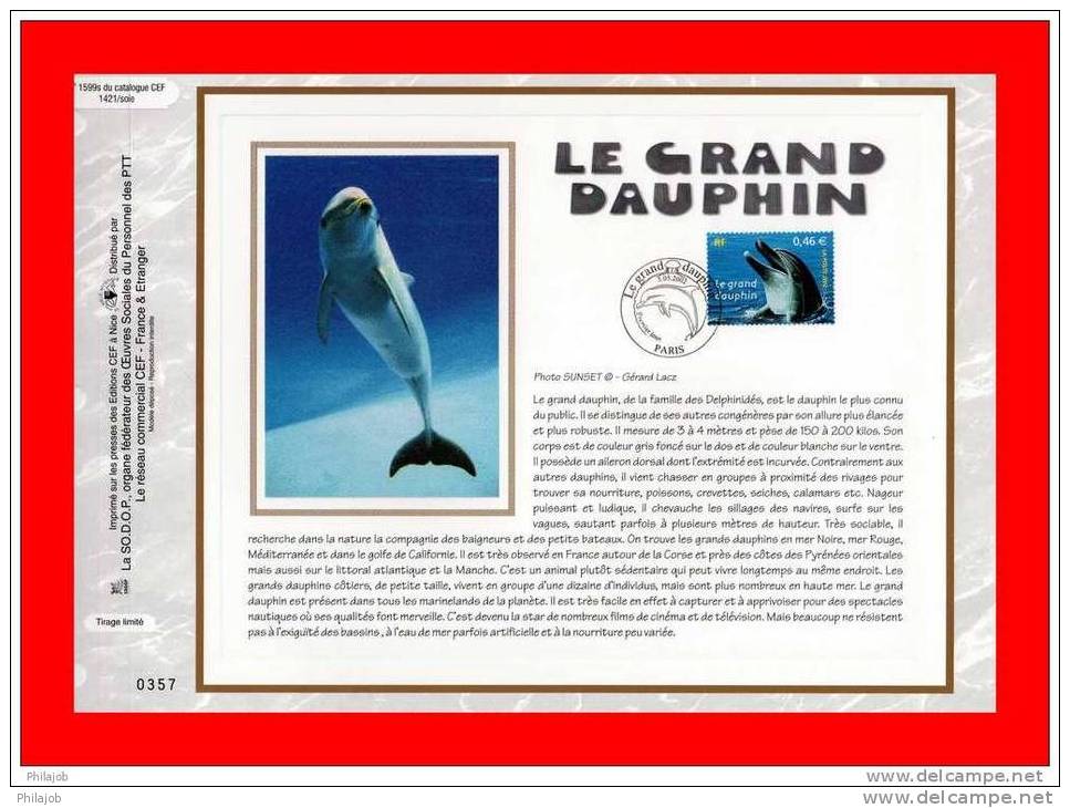 FRANCE 2002 CEF N° 1599 S (en Soie) " Dauphin " N° YT 3486 En Parfait état ! - Delfine