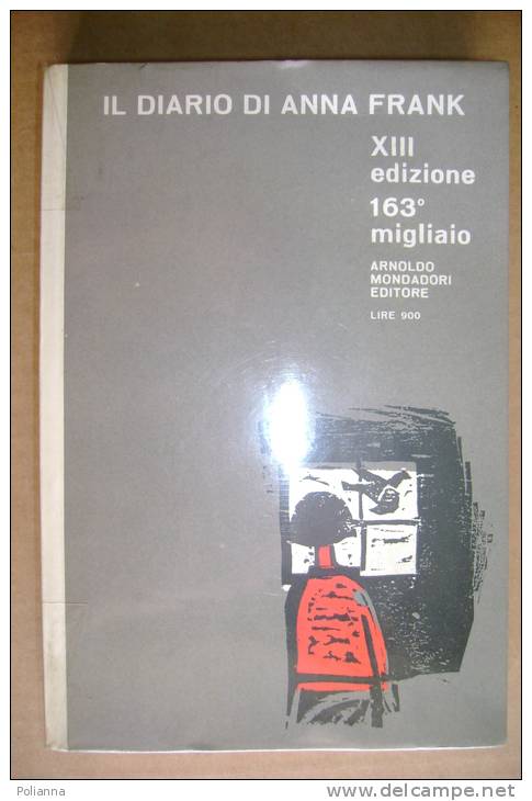 PED/11 IL DIARIO DI ANNA FRANK  Ed. "Il Bosco" Mondadori 1964/PERSECUZIONE EBREI - Italian