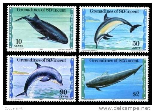 (03) St. Vincent Grenad. Marine Mammals / Mammiferes / Whales / Baleines / Wale ** / Mnh  Michel 182-85 - St.Vincent Y Las Granadinas