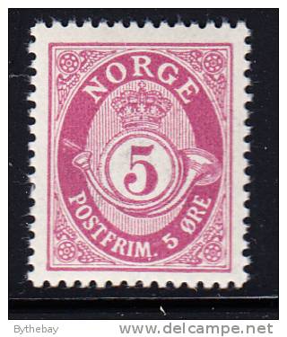 Norway Scott #78 MH 5o Magenta Numeral And Post Horn Plate Flaw Lower Left Frameline - Ungebraucht