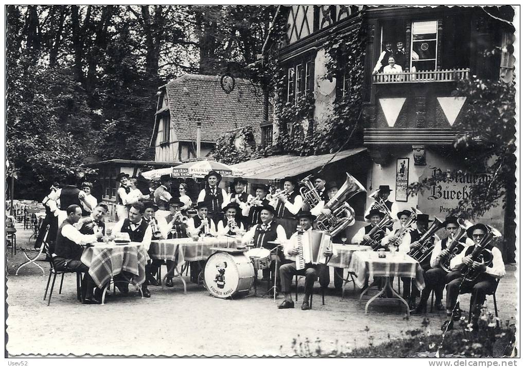 CPSM Fanfare La "Fischer-Kapell" Schiltigheim à L´Orangerie Strasbourg "Bürehiesel" Restaurateur: Victor Kipp - Schiltigheim