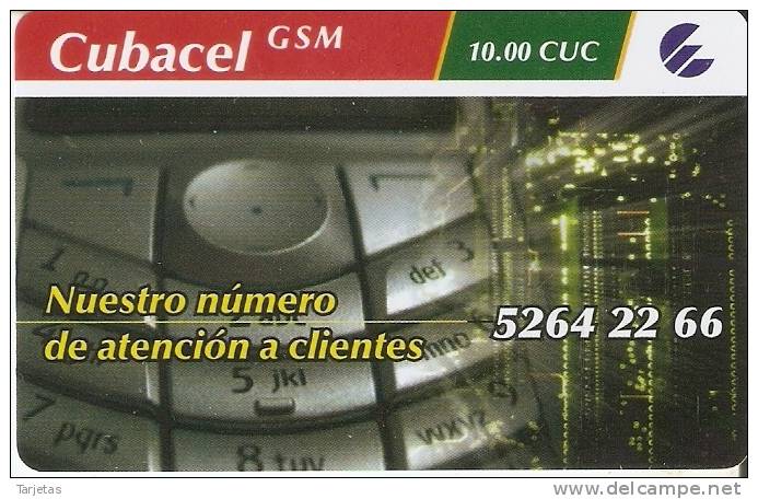 TARJETA DE CUBA DE CUBACEL GSM EN PLASTICO - Cuba