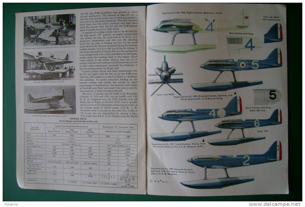 PED/43 PROFILE PUBLICATION N.39 THE SUPERMARINE S4-S6B/AEREO/AIRCRAFT/AVIAZIONE - Luchtvaart