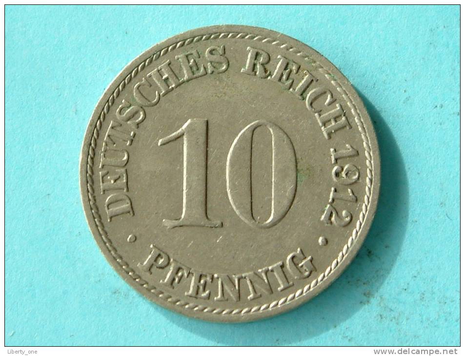 1912 A - 10 PFENNIG / KM 12 ( Uncleaned / For Grade , Please See Photo ) ! - 10 Pfennig